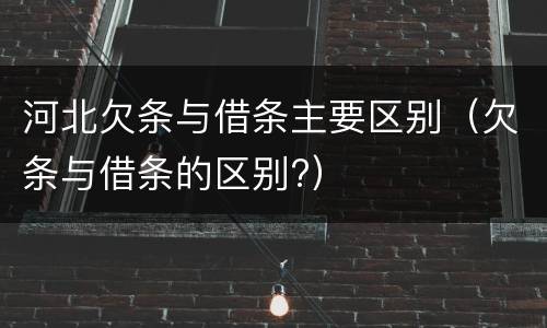 河北欠条与借条主要区别（欠条与借条的区别?）