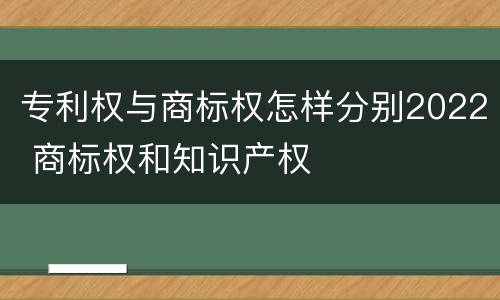 专利权与商标权怎样分别2022 商标权和知识产权