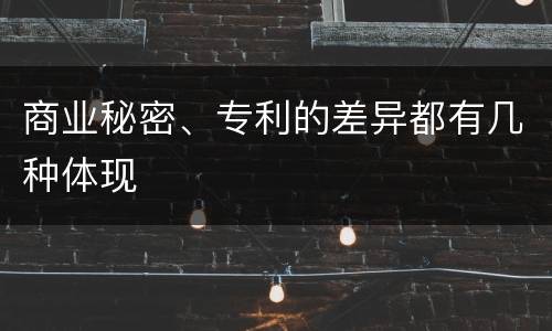 商业秘密、专利的差异都有几种体现