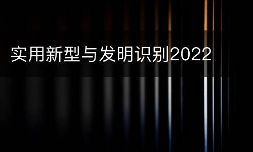 实用新型与发明识别2022