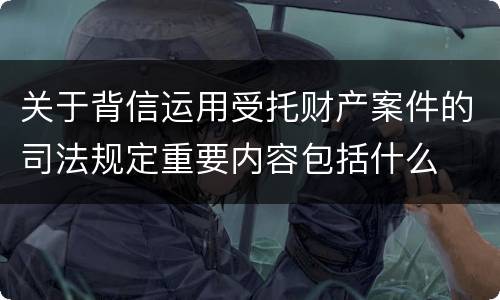 关于背信运用受托财产案件的司法规定重要内容包括什么