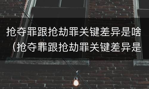 抢夺罪跟抢劫罪关键差异是啥（抢夺罪跟抢劫罪关键差异是啥）